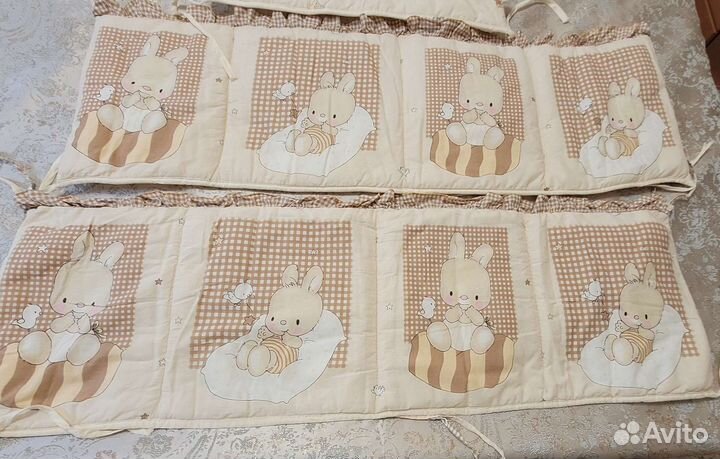 Набор бортики одеяло балдахин в детскую кроватку