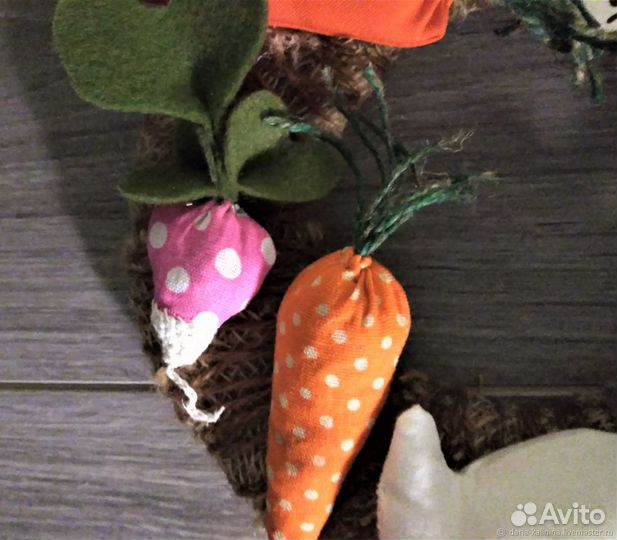Венок Зайчик и редиска- морковка Ручная работа