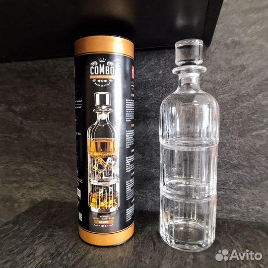 Графин и два стакана для виски. Италия. Хрусталь