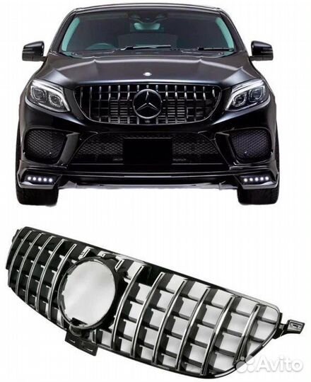 Mercedes GLE w166 решетка GT полностью черная