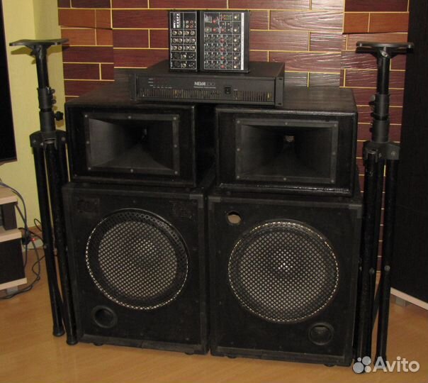 Колонки CF 1100W Усилитель Микшер Микрофон Треноги