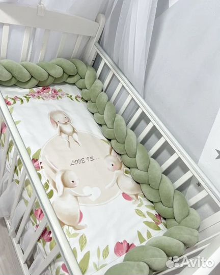 Бортик косичка на кроватку