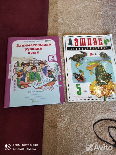 Учебники, атласы, рабочие тетради 1-4,6,7,9 классы