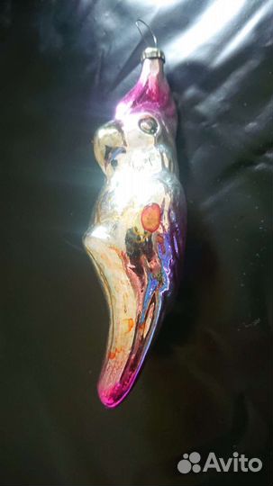 Попугай елочная игрушка СССР