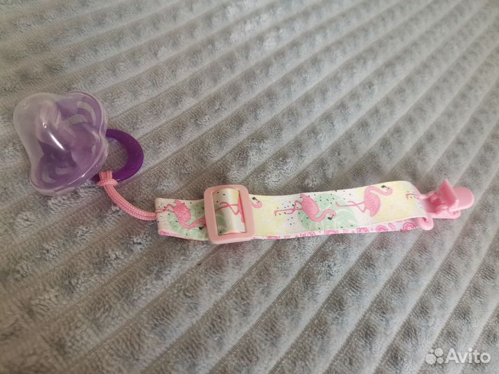 Держатель для пуствшки+пустышка, все новое