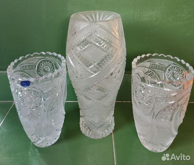 Ваза хрусталь Богемия для цветов. Чехия