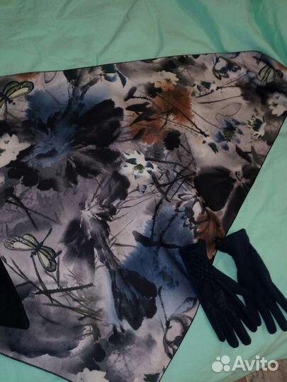 Косынка на флисе и перчатки