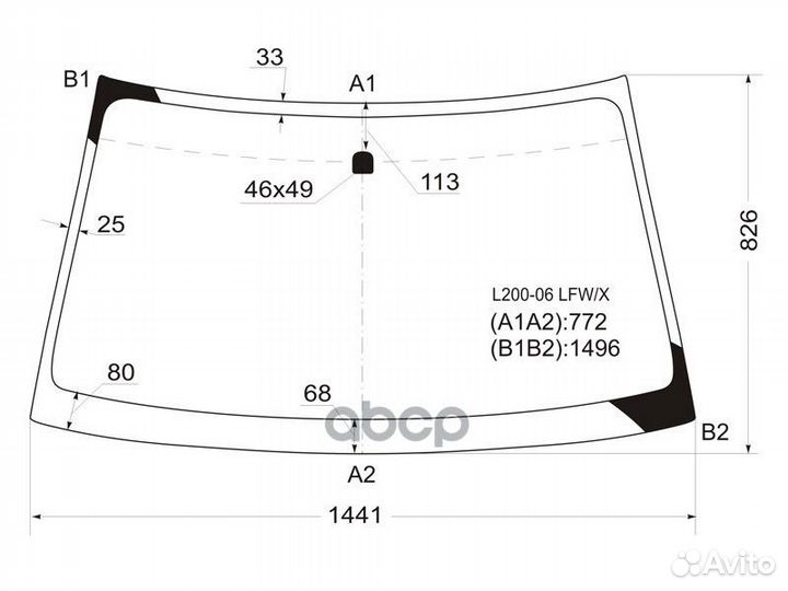 Стекло лобовое mitsubishi L200 06-15 /pajero/MO