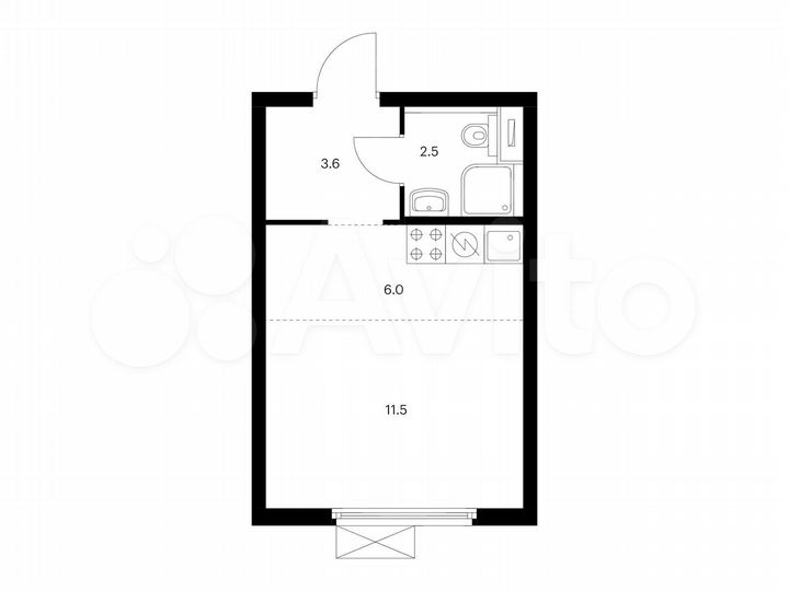 Квартира-студия, 23,6 м², 5/17 эт.