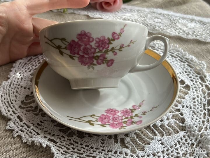 Винтажная Чайная пара дулево вербилки СССР