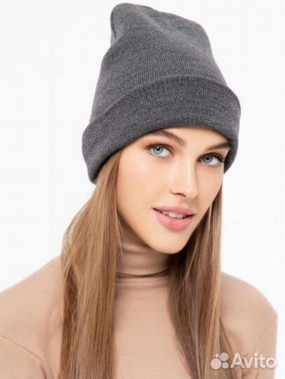 Шапка зима женская / Теплая с отворотом / новая