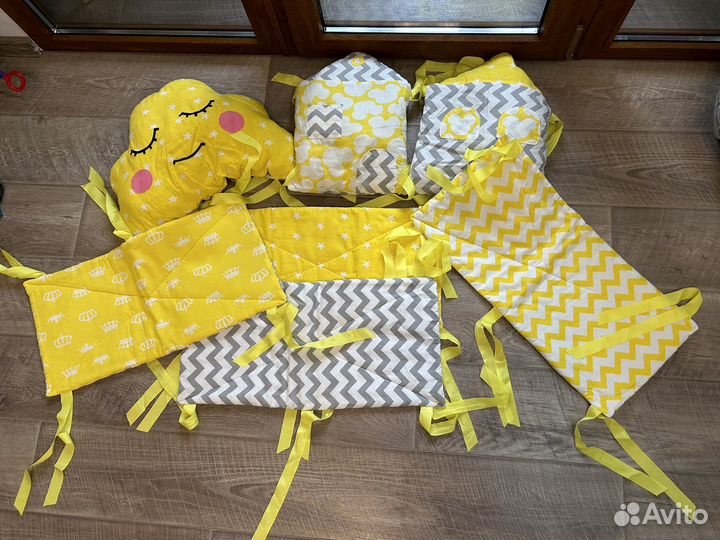 Мягкие бортики для детской кроватки