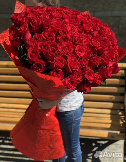 101 роза букет цветы доставка