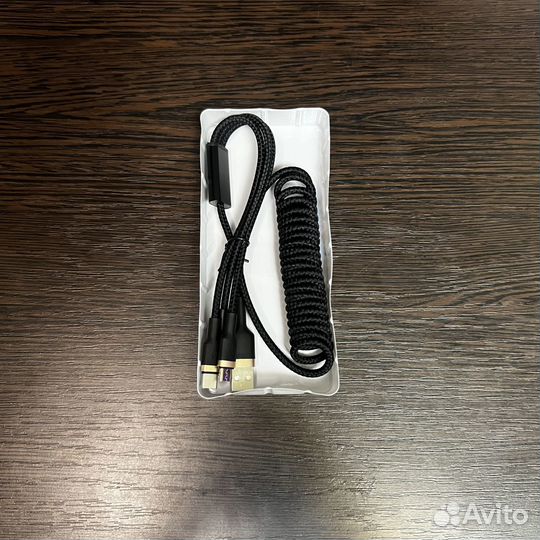 Кабель spring 3 в 1 microUSB/lightning/typeC, 1.5м