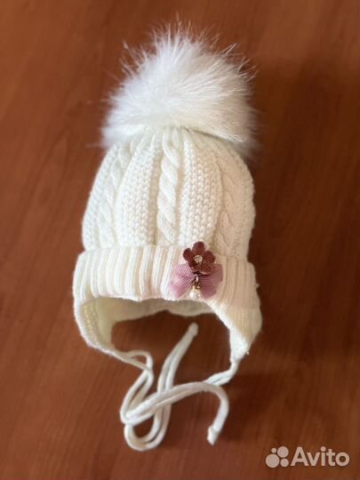 Шапка для малышки 35-38 зимняя