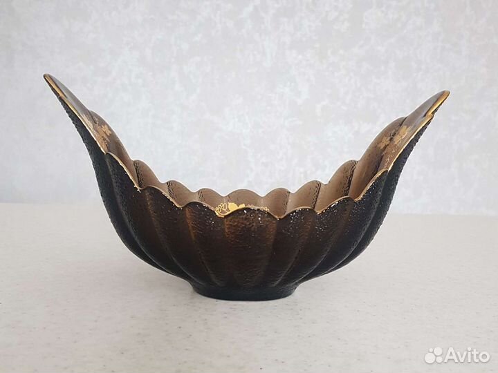 Конфетница Салатник Ладья цветное стекло