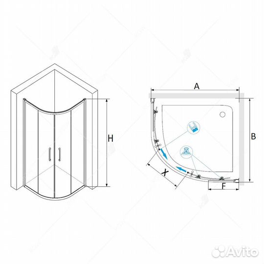 Душ. уголок RGW 80x80 Черный Passage 02085188-14