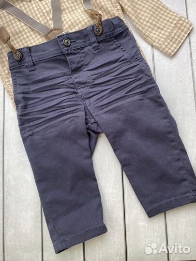 Рубашка и брюки с подтяжками H&M р 74