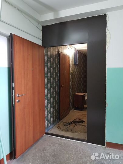 Двери стальные, перегор, цв терракот, фанера 8 мм