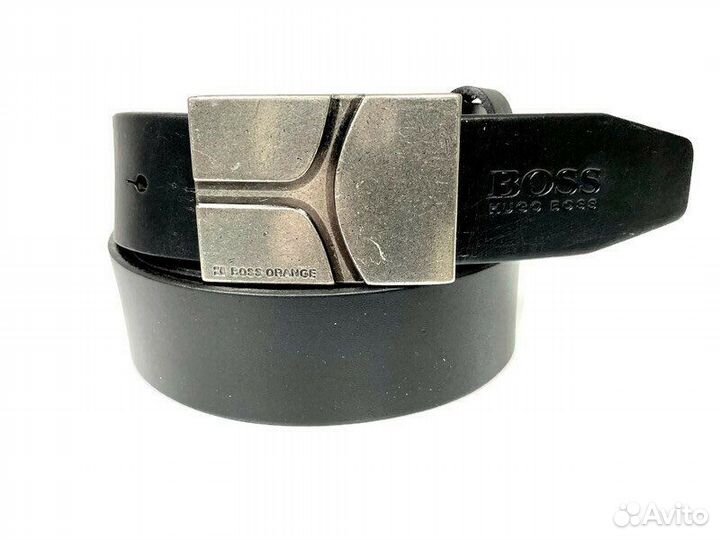 Ремень кожаный бренд Boss 1394 orange