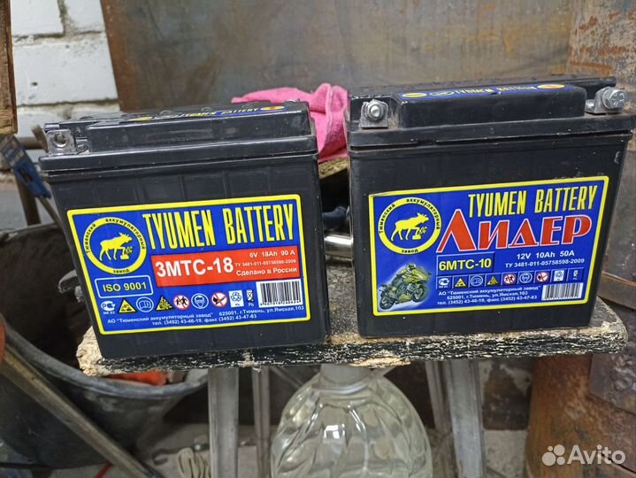Аккумуляторы для мото 6 и 12 вольт