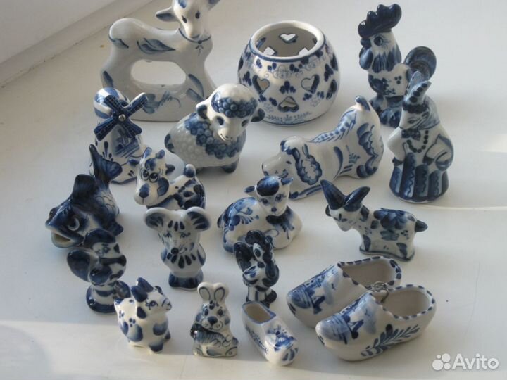 Гжель Фигурки Посуда