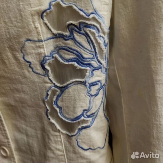 Пиджак женский белый хлопок эластан Италия