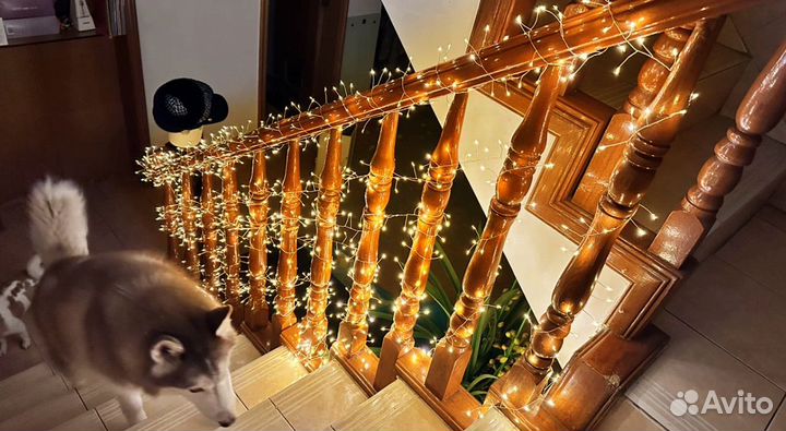 Гирлянда мишура светодиодная новогодняя 30 метров