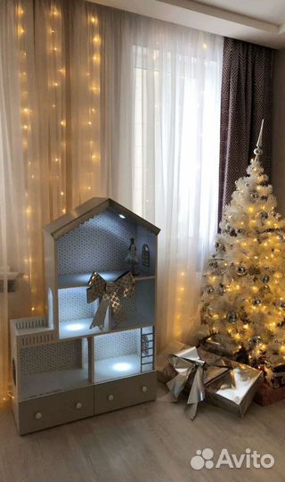 Кукольный домик Стеллаж с ящиками