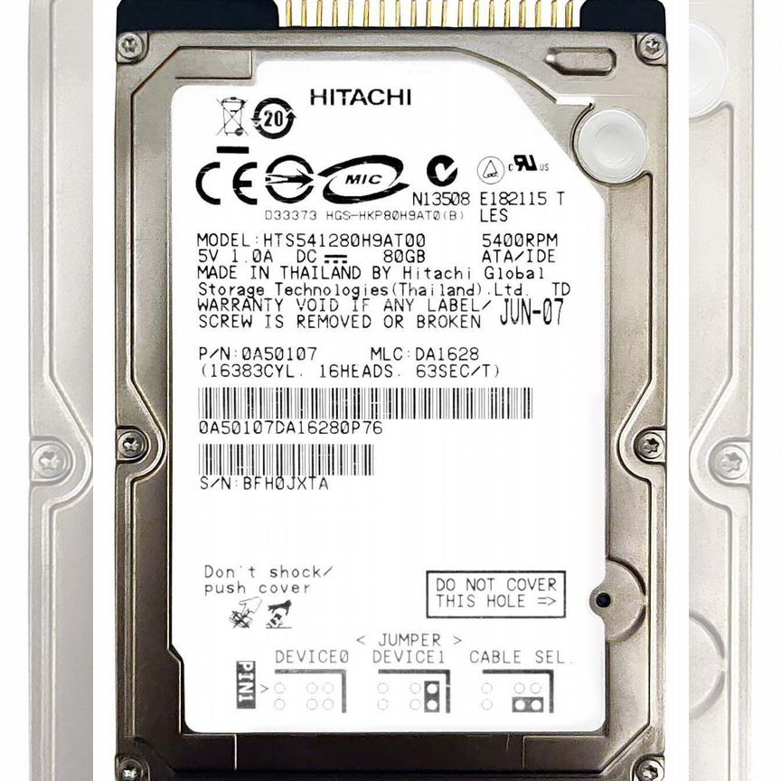 [HTS541280H9AT00] Жесткий Диск Hitachi 80gb Ide 2,5" Hts541280h9at00