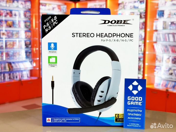 Гарнитура Dobe (PS5, PS4, Xbox One, Switch) Новый