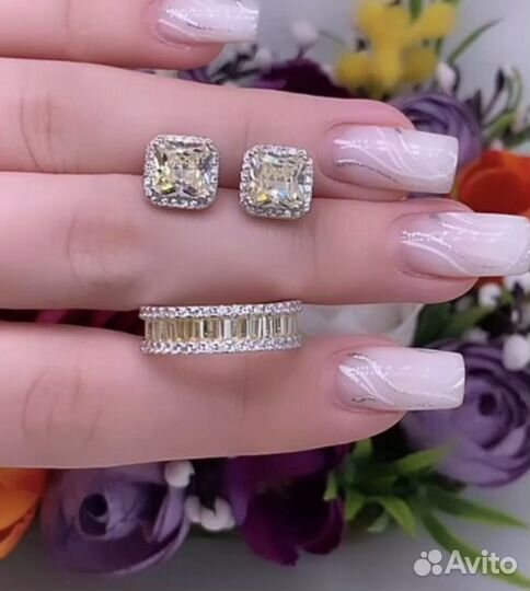 Серьги гвоздики серебро