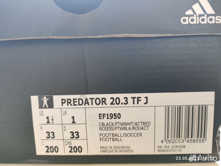 Новые детские футбольные бутсы Adidas predator