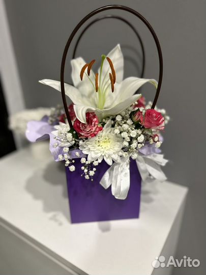 Букет мини цветочная композиция в стаканчике