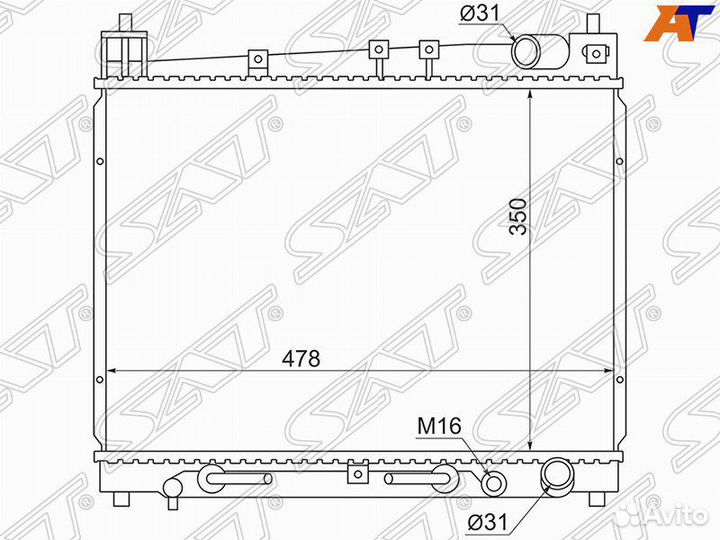 Радиатор Toyota Yaris Vitz BB Platz Fun Cargo Eho