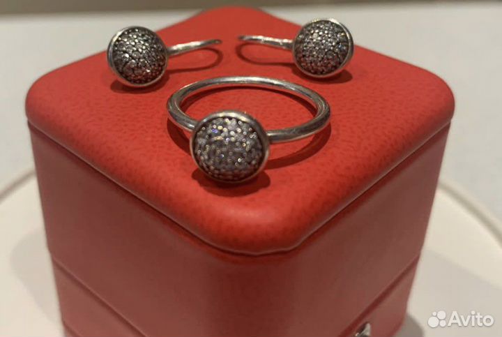 Серьги и кольцо Pandora