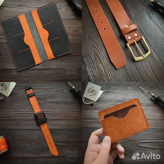 Кошелёк из натуральной кожи ручной работы