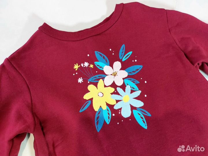 Платье для девочки 122 хлопок бордовое