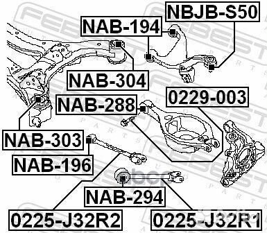 Болт эксцентрик nissan murano/teana 08- 0229003