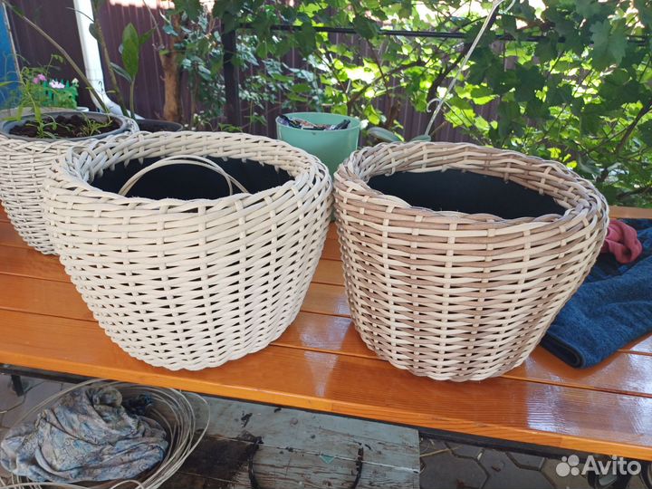 Кашпо из искусственного ротанга 12 л