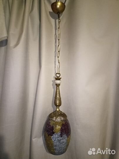 Светильник винтаж латунь витраж