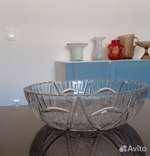 Вазы винтажные из стекла и хрусталя