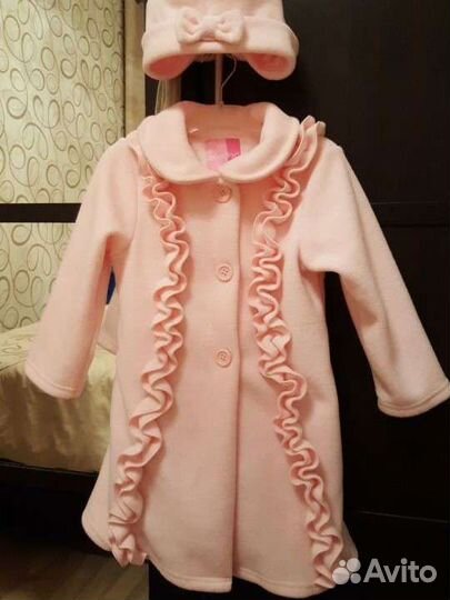 Пальто шуба пончо одежда для девочки 104 110