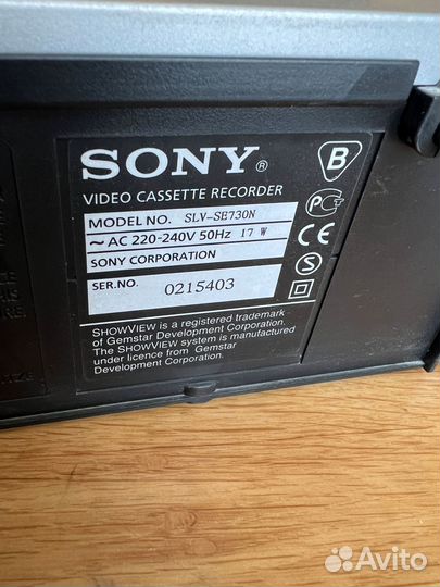 Видеомагнитофон sony SLV-SE730N