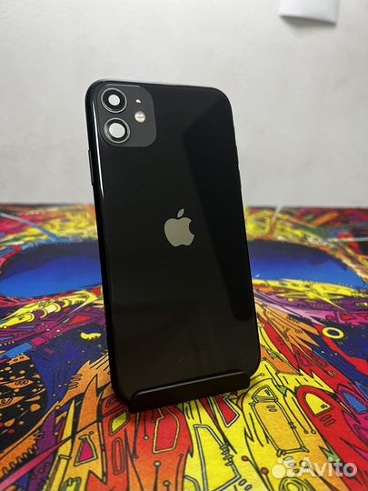 Корпус iPhone 11 черный в сборе с шлейфами