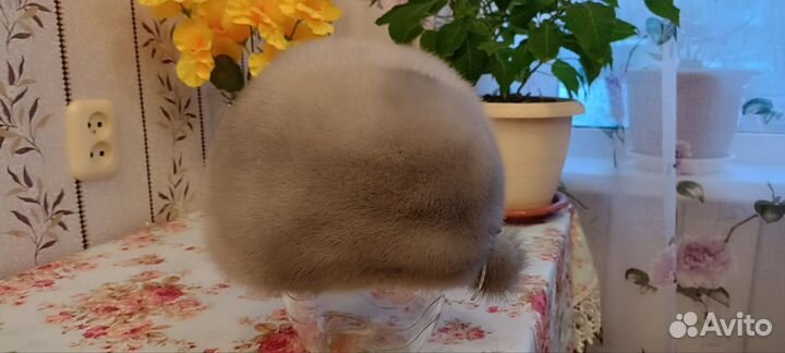 Шапка норковая на шнурке (затяжке)