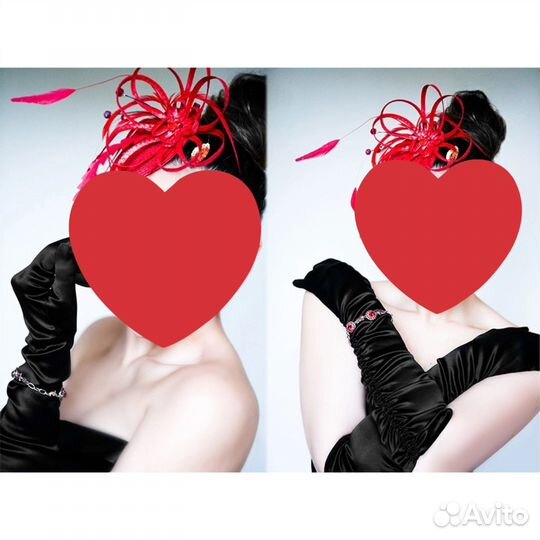 Перчатки Blumarine черные атласные