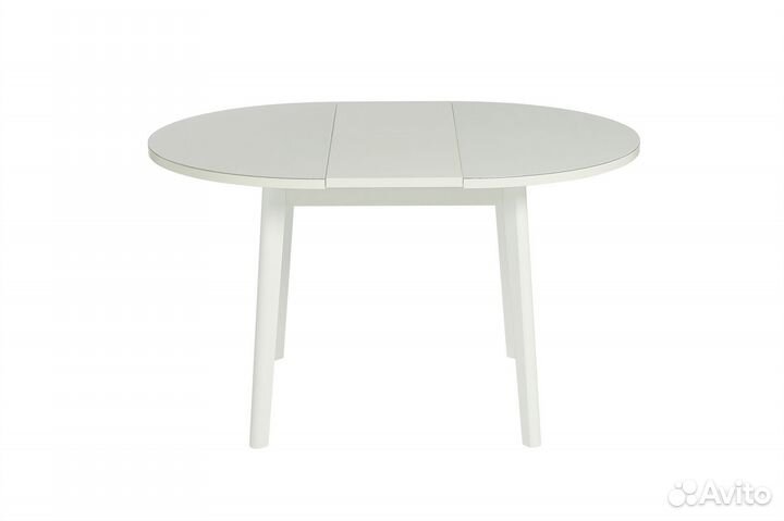 Стол круглый юпитер 100+34*100 белый/белый/стекло