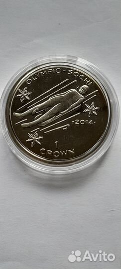 Остров Мэн 1 крона 2014, xxii зимние Олимпийские И