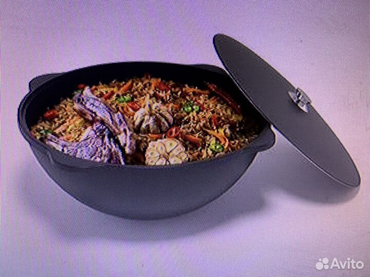 Казан узбекский чугунный с крышкой 12 л